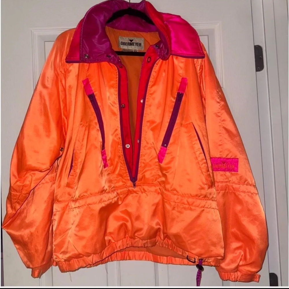 Obermeyer Women's Vibrant Orange and Pink Ski Jacket